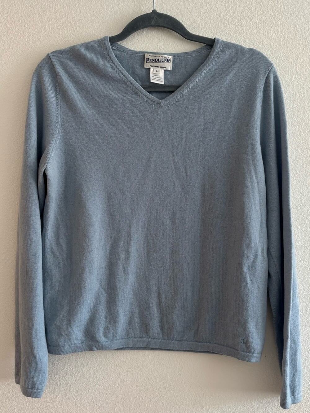 Pendleton Merino Wool V-Neck Sweater Large